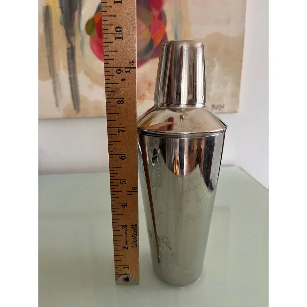Vintage Irvinware Stainless Steel 3 Piece Cobbler Cocktail Shaker Made in USA‎